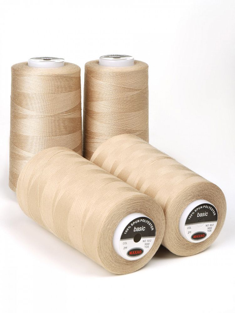 Нитки швейные Max 50/2, 4570 м (5000 ярд), 211 бежевый / 4 бобины