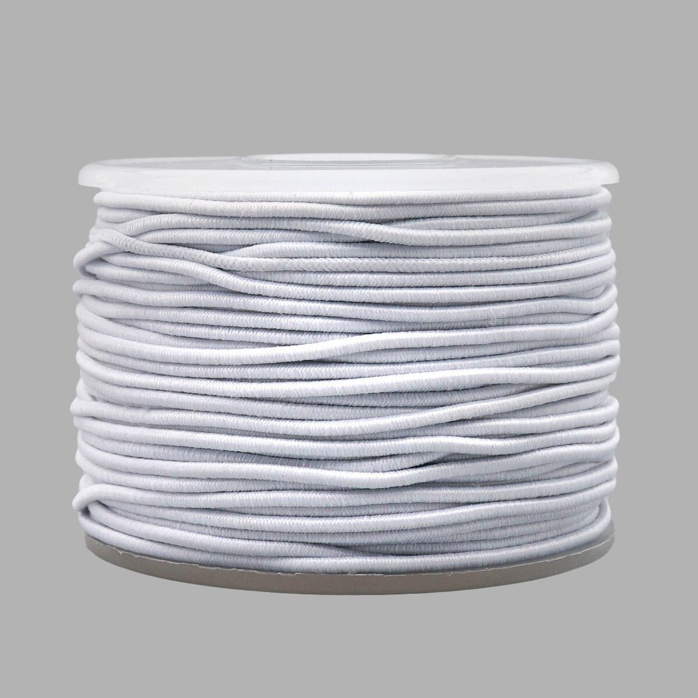 Резинка шляпная (шнур эластичный) ⌀1.0 мм / 30 метров, 0370-1100, цв.белый