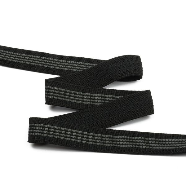 Резинка тканая с латексом 25.0 мм / 25 метров, черный, А
