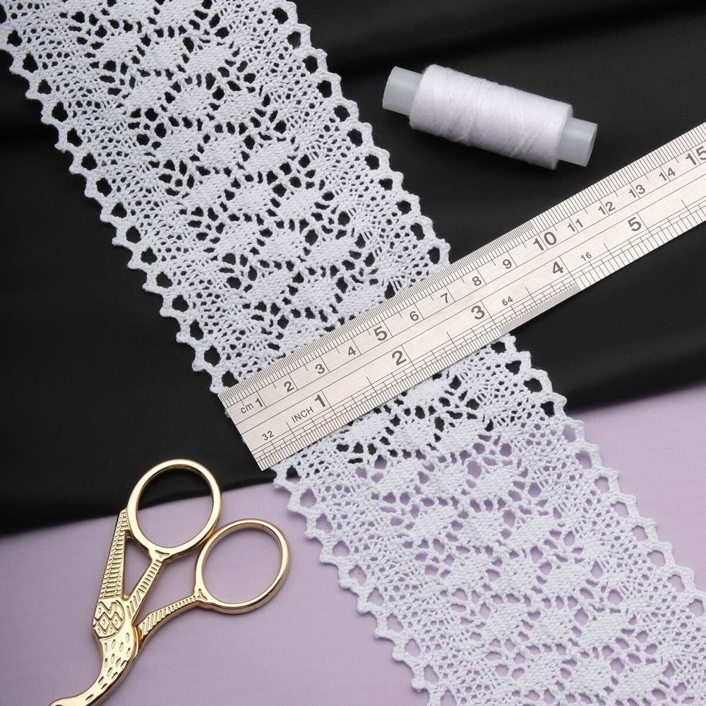 Кружево вязаное (тесьма) 85 мм / 25 метров, рис.85.01.121 белый