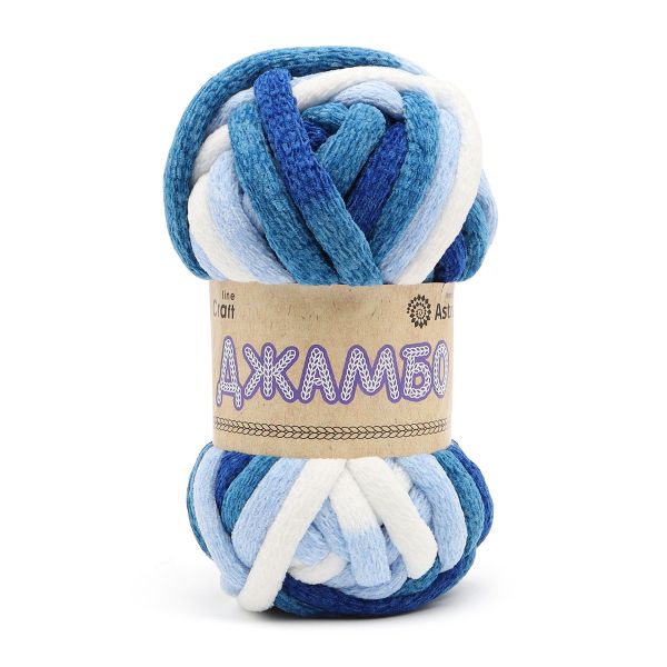 Пряжа Astra Premium (Астра Премиум) Джамбо / уп.1 мот. по 150 г, 13 м, 09 серый/белый/т-синий