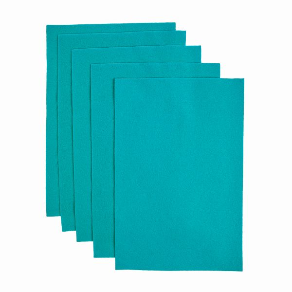 Фетр листовой 1 мм, 20х30 см, 5 шт, 031 бирюзовый, Blitz FKC10-20/30