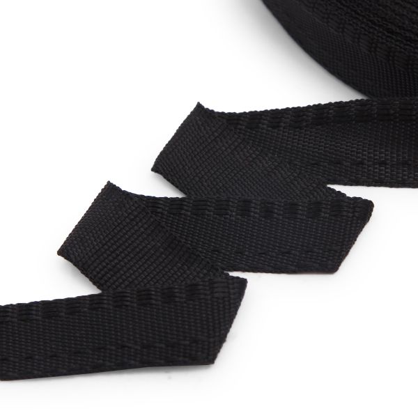 Тесьма брючная односторонняя 16 мм, 50 м, 2.9 г/м, черный