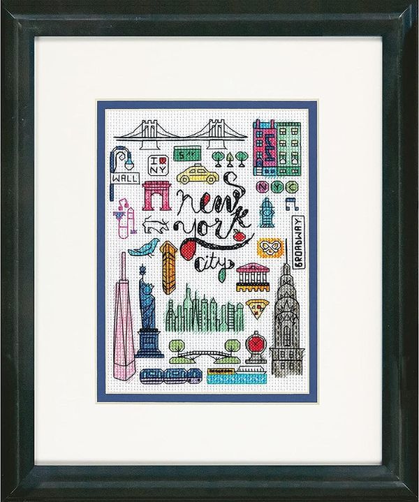 Набор для вышивания нитками Dimensions, Нью-Йорк и Париж 2 шт 13х18 см