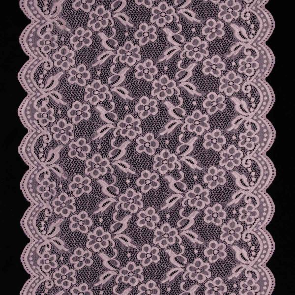 Кружево бельевое эластичное 400 мм / 13.72 м, цв. C344 пудровый