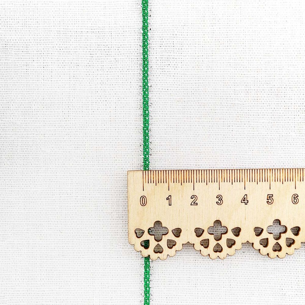 Шнур отделочный плетеный ⌀6.0 мм / 30 метров, зеленый, С887Г7