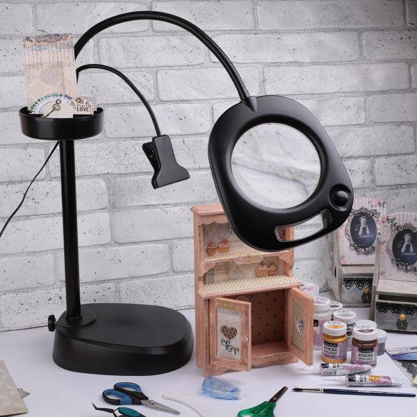 Лупа-трансформер с подсветкой ⌀13 см (ув.х2) /РП/, Ferstel FR-09