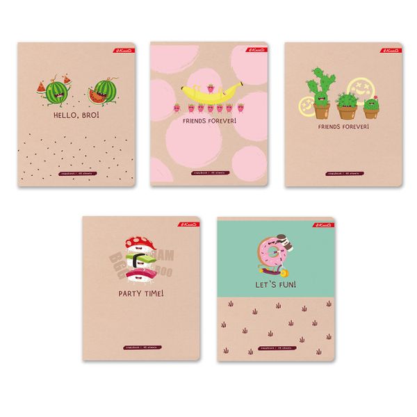 Тетрадь ученическая общая, A5+ 48 л. на скобе, белизна 100%, 10 шт, клетка, 000328 Друзья навсегда, Светоч 48ТСК5_3_1