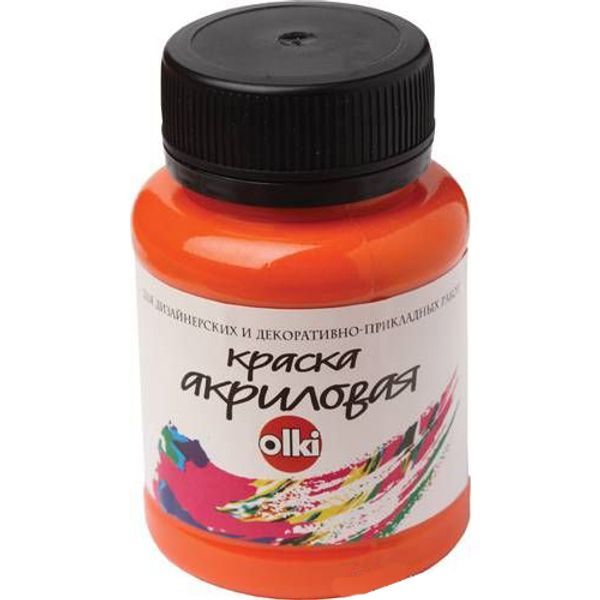 Краска акриловая для дизайна Olki, 100 мл, оранжевый