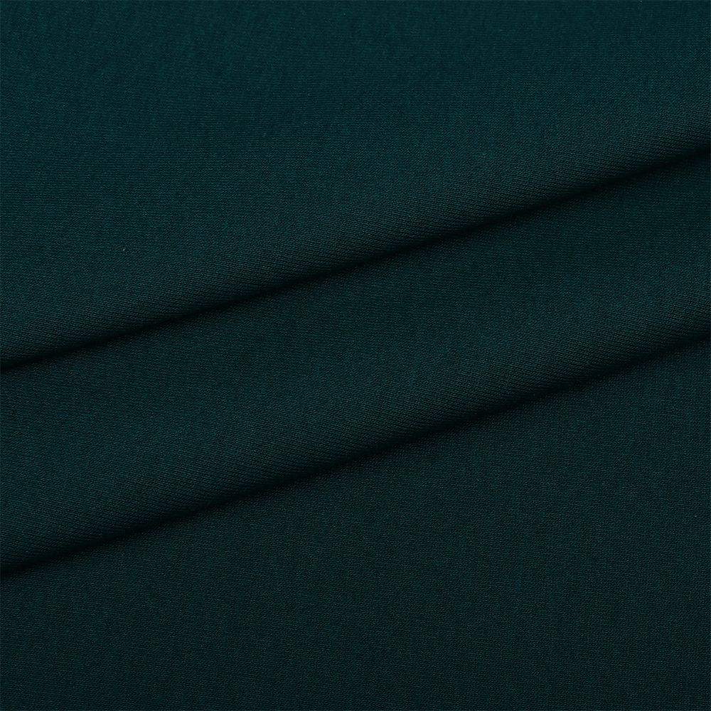 Футер 2-нитка петля гладкокрашеный, 230 г/м², 74% х/б, 21% п/э, 5% эласт, 180 см, цв. зеленый опал, 6м /TOS/