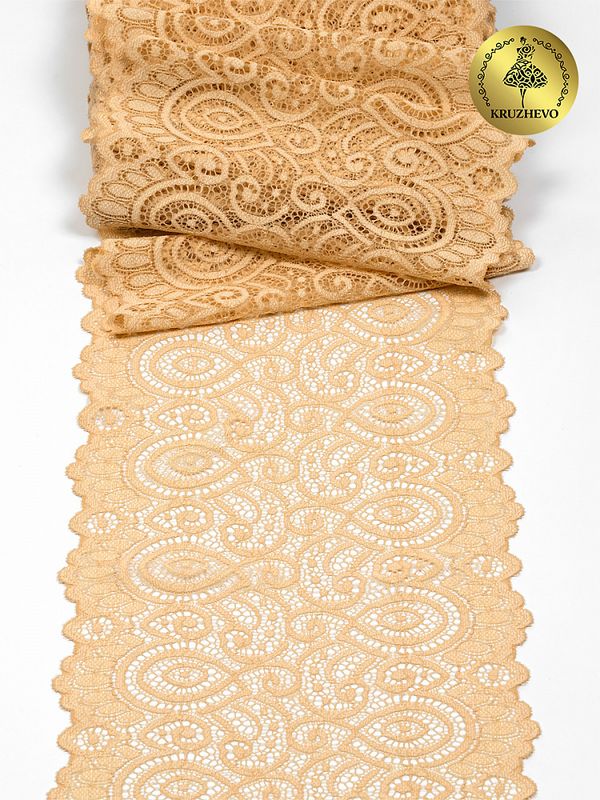 Кружево бельевое эластичное 180 мм / 3 метра, TBY.L1351, цв.126 бежевый