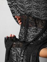 Ткань кружевная гипюр стрейч 160 г/м², ш.150см, арт.SZ031636 цв.черный, уп.25м