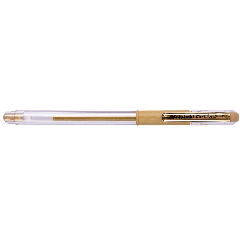 Ручка гелевая Pentel Hybrid gel Grip Metallic, K118-X золотой стержень