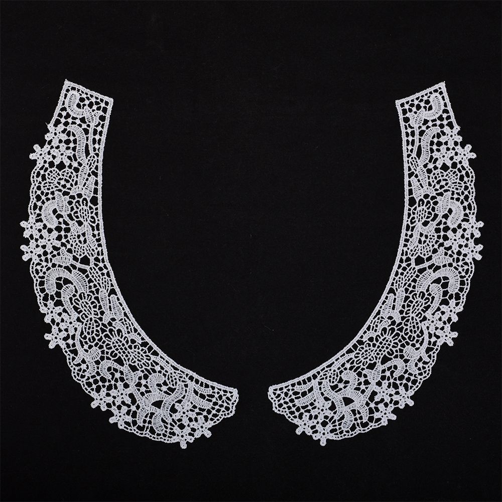 Пришивной кружевной воротник гипюр арт.TR.24GY03 27х6см цв.белый уп.50 комп, Kruzhevo