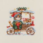 Набор для вышивания нитками Klart 8-578, Тележка со сладостями, 19.5х19 см