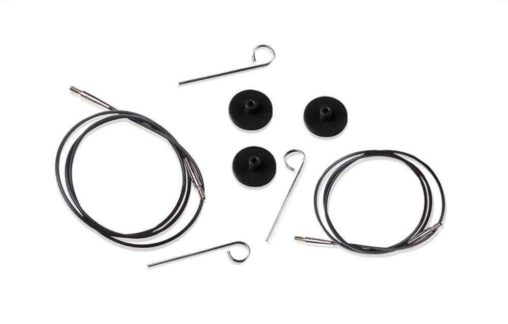 Тросик для съемных спиц Knit Pro (2 заглушки, кабельный ключик), длина 20 (40) см, 10520