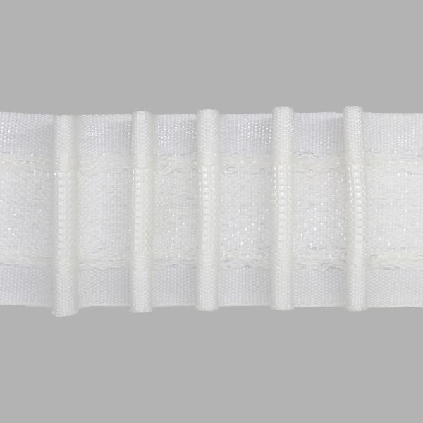 Лента (тесьма) шторная: сборка параллельная (1:2) 40 мм / 100 метров, S090432