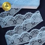 Кружево отделочное в стиле "трикотаж" 40 мм, диз. 278, цв.05 голубой, уп. 27,4 м