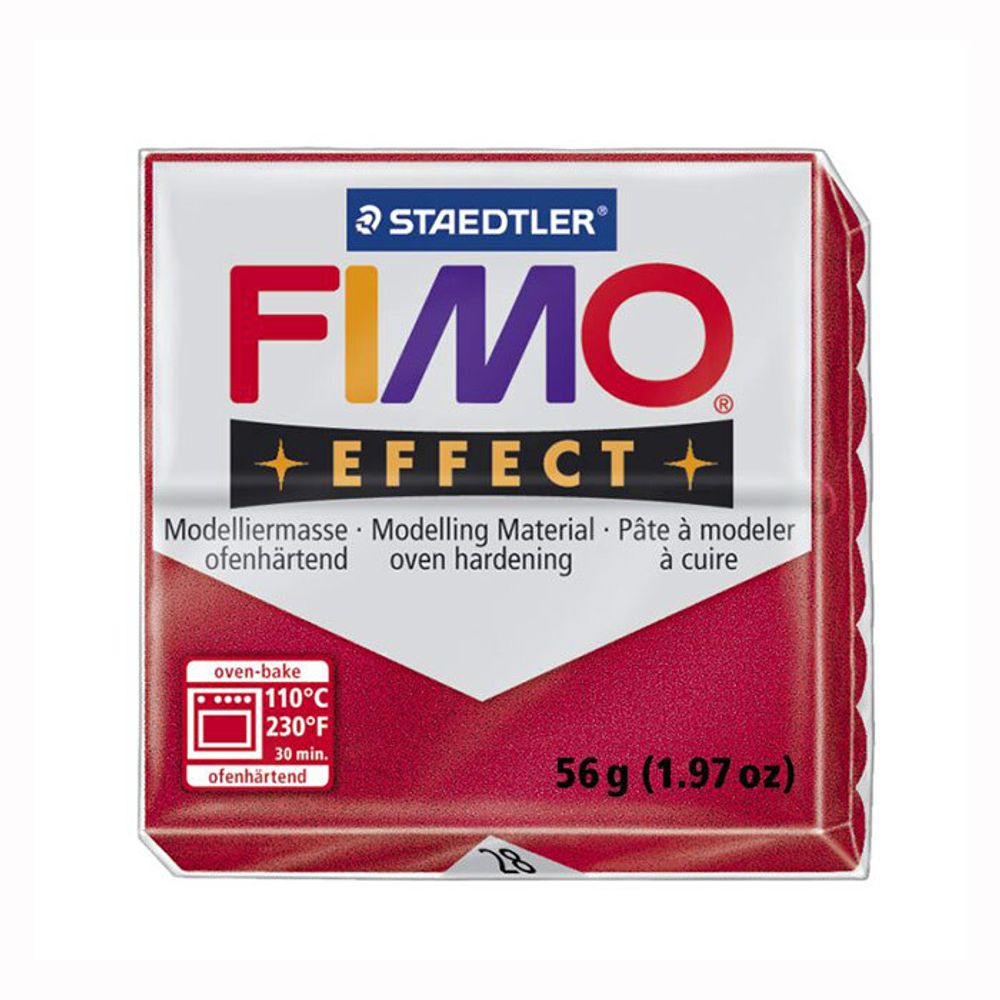 Полимерная глина Fimo Effect 57 г, 8020-28 рубиновый металлик