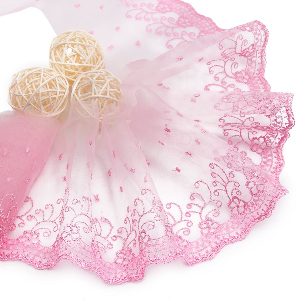 Кружево капроновое широкое 127 мм / 3.4 м (±4 см) 0574-5002, А549 розовый