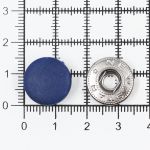 Кнопка Альфа (S-образная) ⌀15.0 мм, ≈720 шт, шляпка пластик + отв.части МЕТАЛЛ, 569 т.синий + отв.части чер.никель, NEW STAR