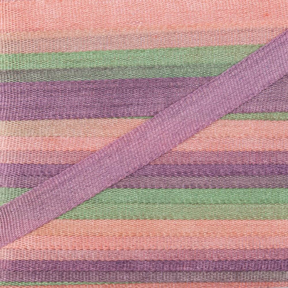 Лента (тесьма) шелковая 4.0 мм / 9.1±0.5 метров, M243 зеленый/бежевый, Gamma SRM-4