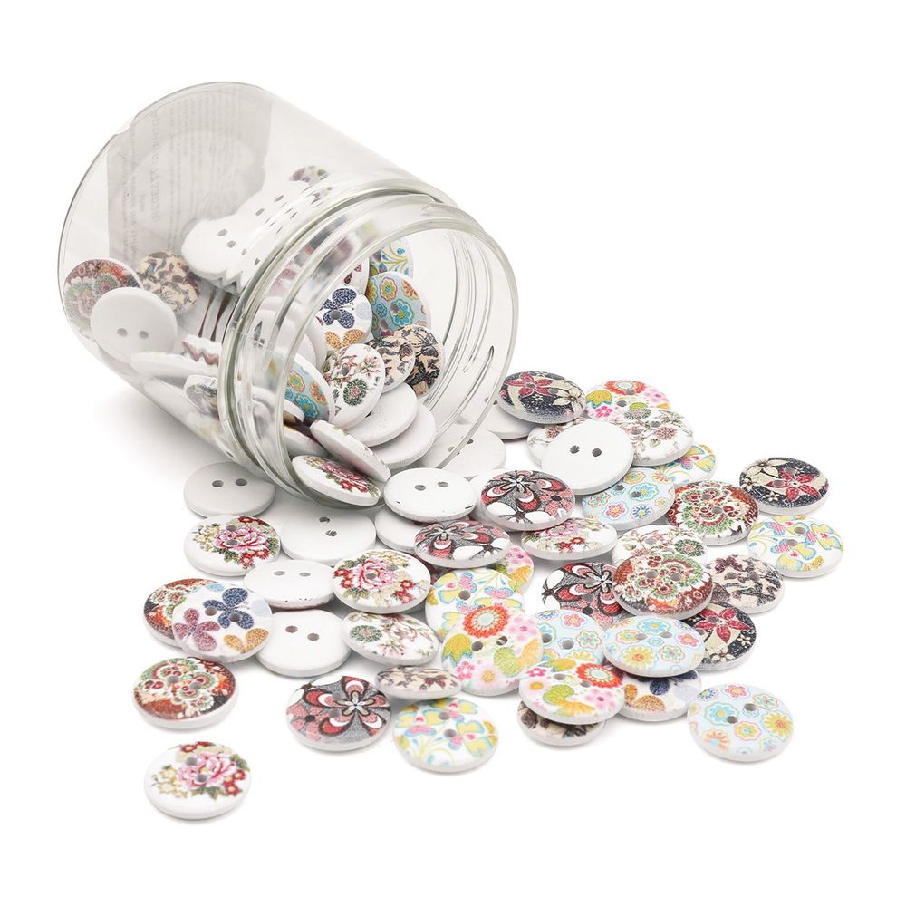 Украшения декоративные пуговицы деревянные Цветочки-лепесточки №9, 15-18 мм, 100 шт