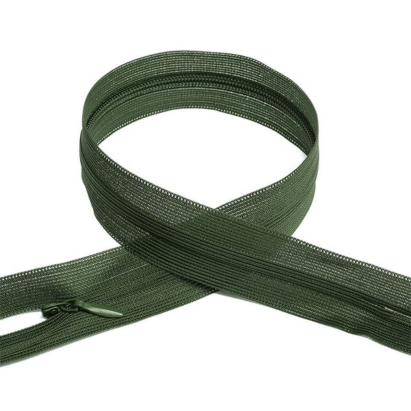 Молния потайная (скрытая) Т3 (3 мм), 1 зам., н/раз., 50 см, цв.F327 оливковый, 10 шт, Mzipp