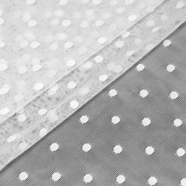 Сетка бельевая эластичная 95 г/м², шир.160 см / 20 метров, Горох цв.01 белый рул.20м /00129.01.20/