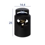 Фиксатор (зажим) для шнура пластик 1 отв., ⌀5.5 мм, 24 шт, №01 черный, Micron A 2297L