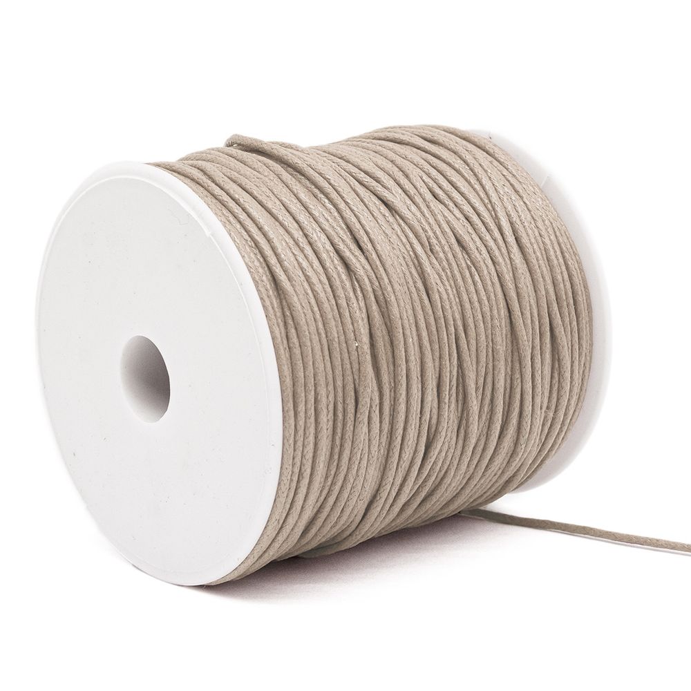 Шнур вощеный ⌀2.0 мм / 100 метров, цв.С098 т.бежевый
