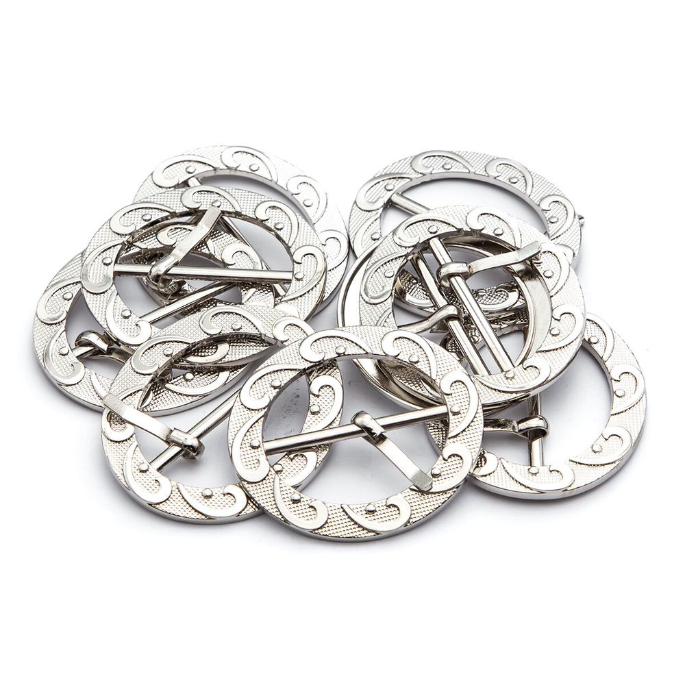 Пряжка ременная металл 35 мм, никель, 10 шт, S090057