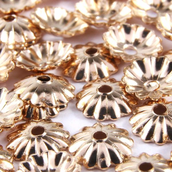 Шапочка для бусин, 3мм 100 шт в упак, Астра, Золото