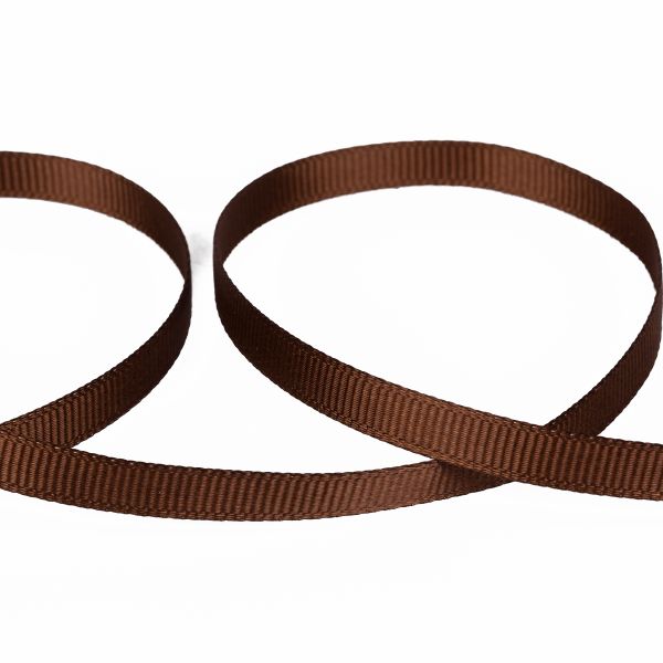 Лента репсовая (в рубчик) 6.0 мм / 45.5 метров, 017 т.коричневый, Gamma GR-06