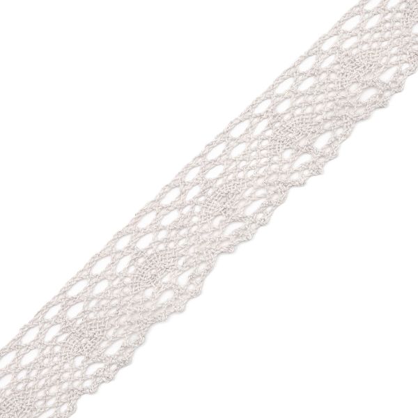 Кружево вязаное (тесьма) хлопковое 40 мм / 25 метров, рис.40.01.192 (лен) С3749Г17