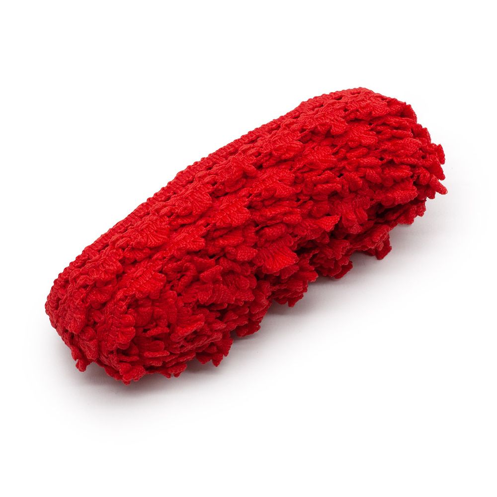 Тесьма отделочная вязаная 32 мм, 10 м, красный