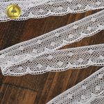 Кружево вязаное (тесьма) 25 мм / 10 метров, D1001, тонкая нить, цв.01 белый, Kruzhevo