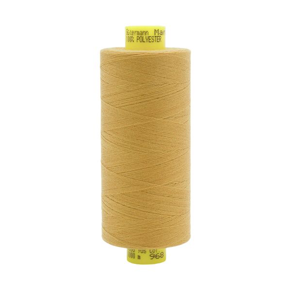 Нитка особо тонкая Gutermann Mara №150 (150/2), 1000 м, 713953, цв. 968 золотой, 1 катушка