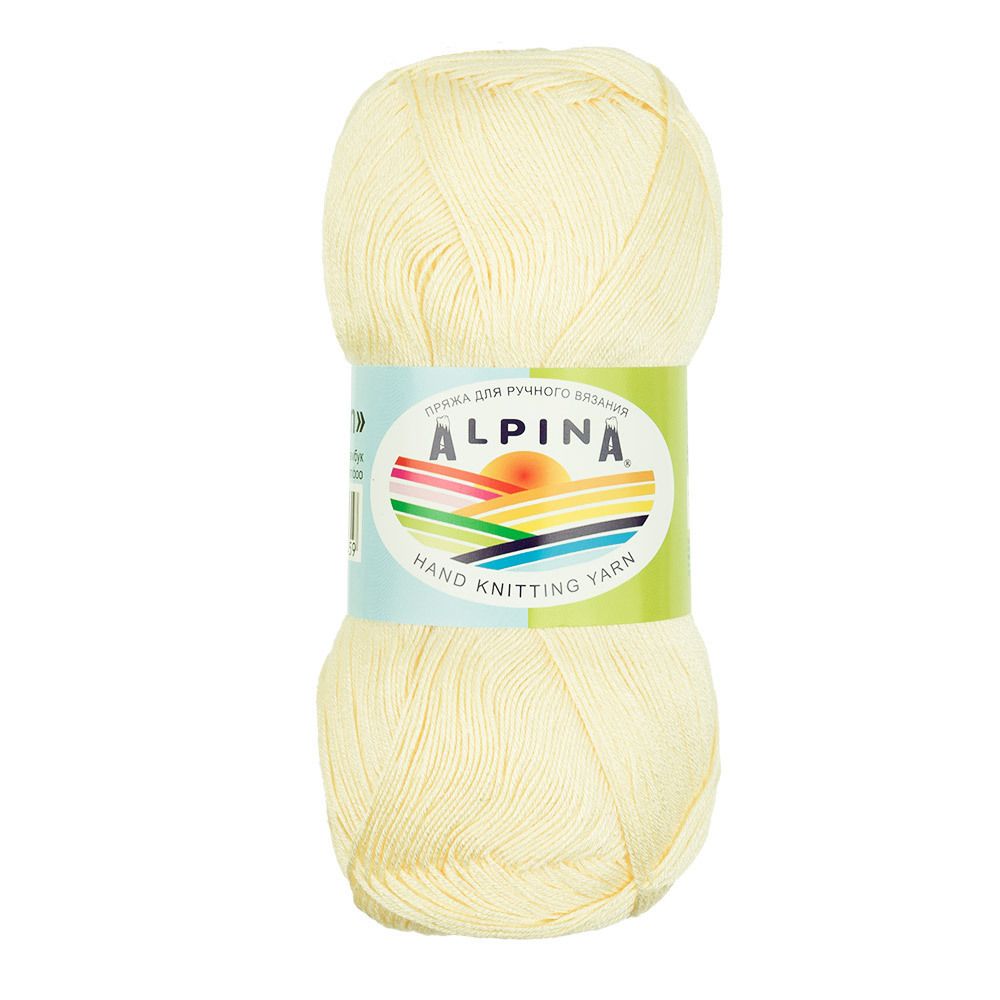 Пряжа Alpina Viven / уп.10 мот. по 50г, 405м, 09 молочный Пряжа Alpina Viven / уп.10 мот. по 50г, 405м, 09 молочный