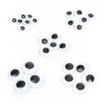 Глаза круглые бегающие 8-18 мм, цв.МИКС уп.100 шт