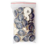 Пуговицы на ножке 34L (21мм), пластик (g.blue (синий/золото)), 36 шт, PS39