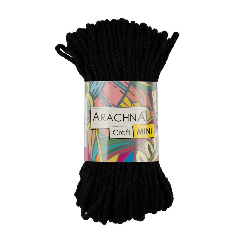 Пряжа Arachna Craft Mini / уп.3 мот. по 94.1г, 30.48м, 03 черный