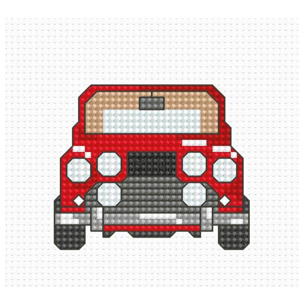 Набор для вышивания нитками Luca-S, Моя первая вышивка. Автомобиль 6,5х5,5см