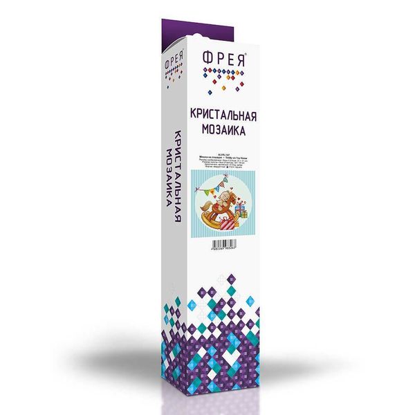 Алмазная (кристальная) мозаика Фрея, Мишка на лошадке, 31х31 см