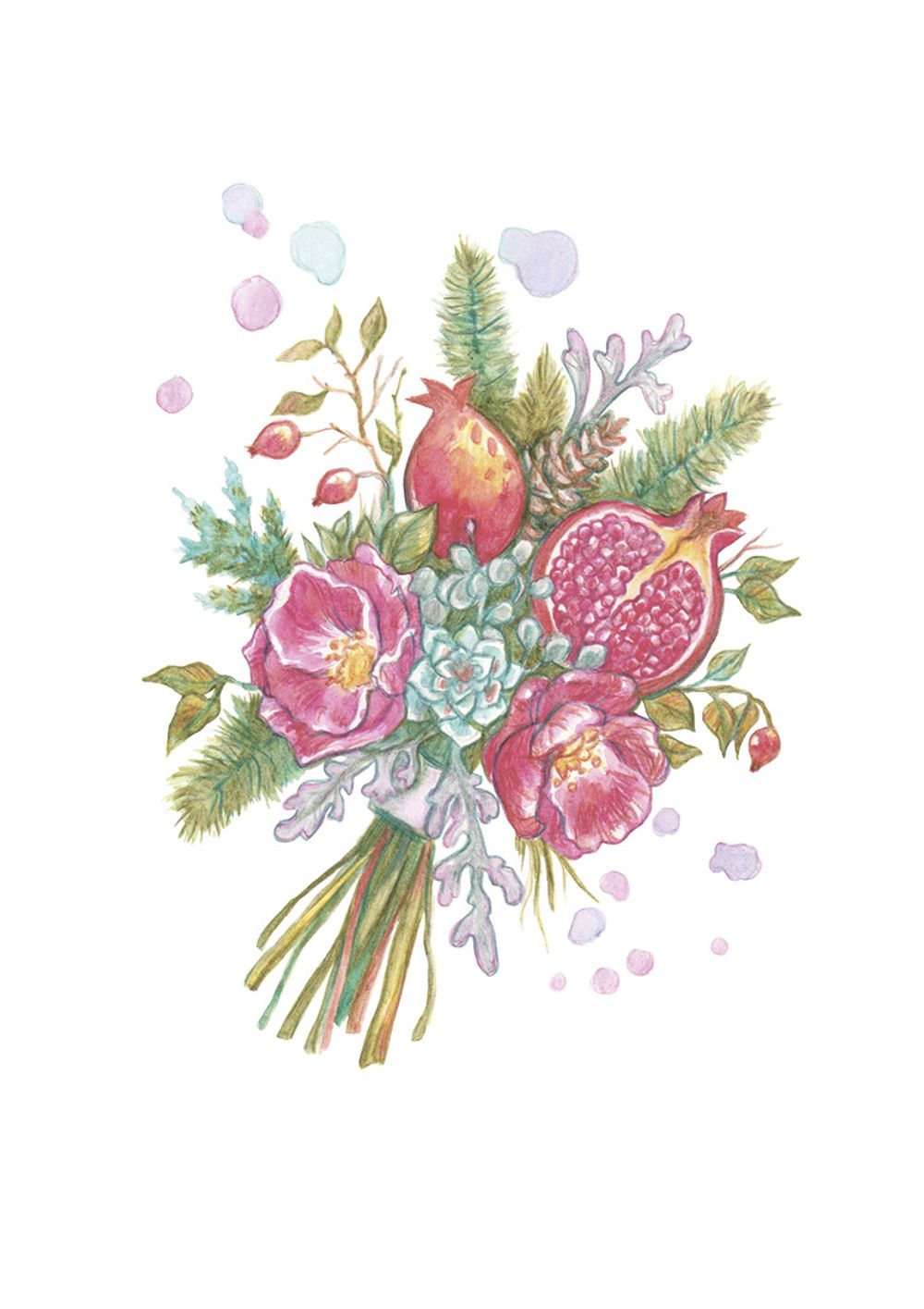 Скетч для раскрашивания цветными карандашами Фрея, Дивный Букет 29.7х21 см, 1 л