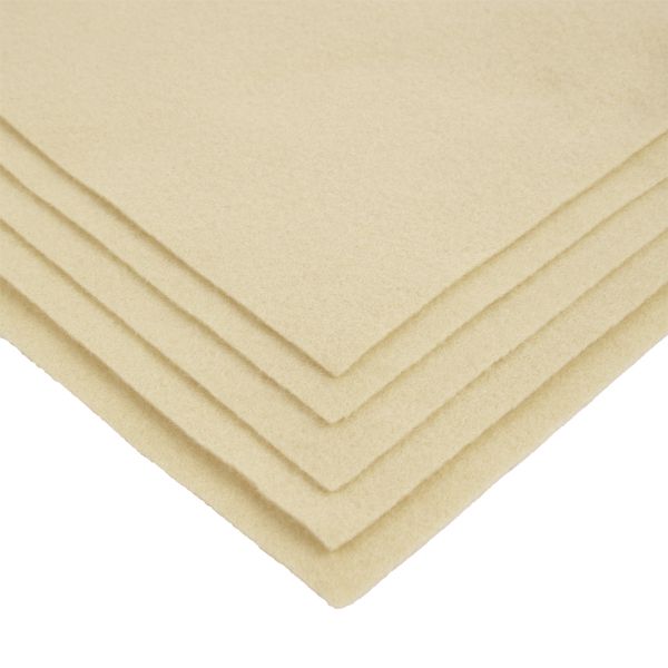 Фетр листовой 1 мм, 20х30 см, 5 шт, 075 молочный, Blitz FKC10-20/30