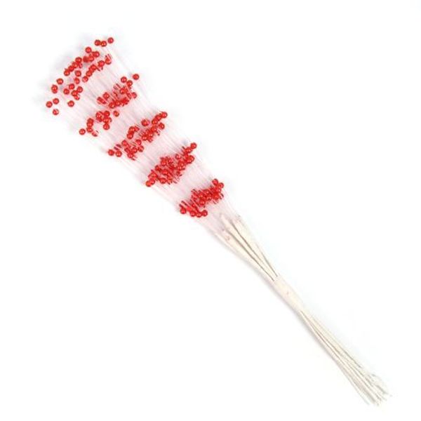 Цветы искусственные декоративные 4 мм, 19 см, красный