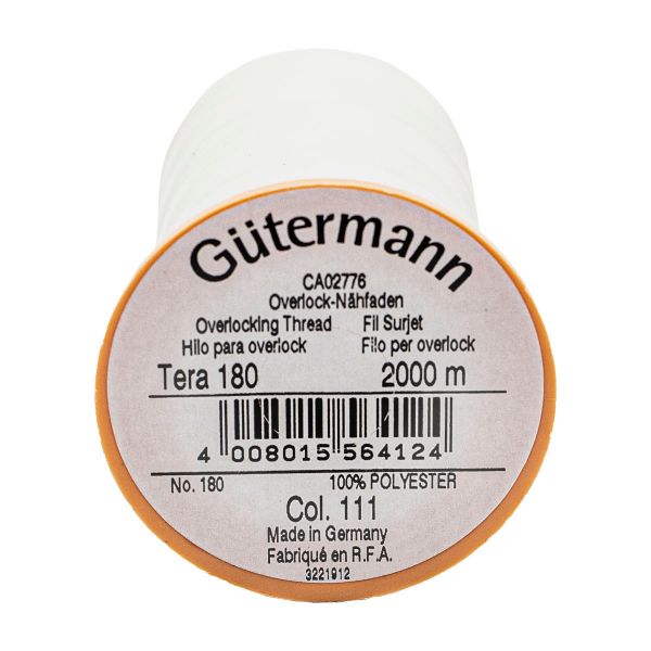 Нитка филаментная особопрочная Gutermann Tera 180, 2000 м, 111 айвори, 1 катушка