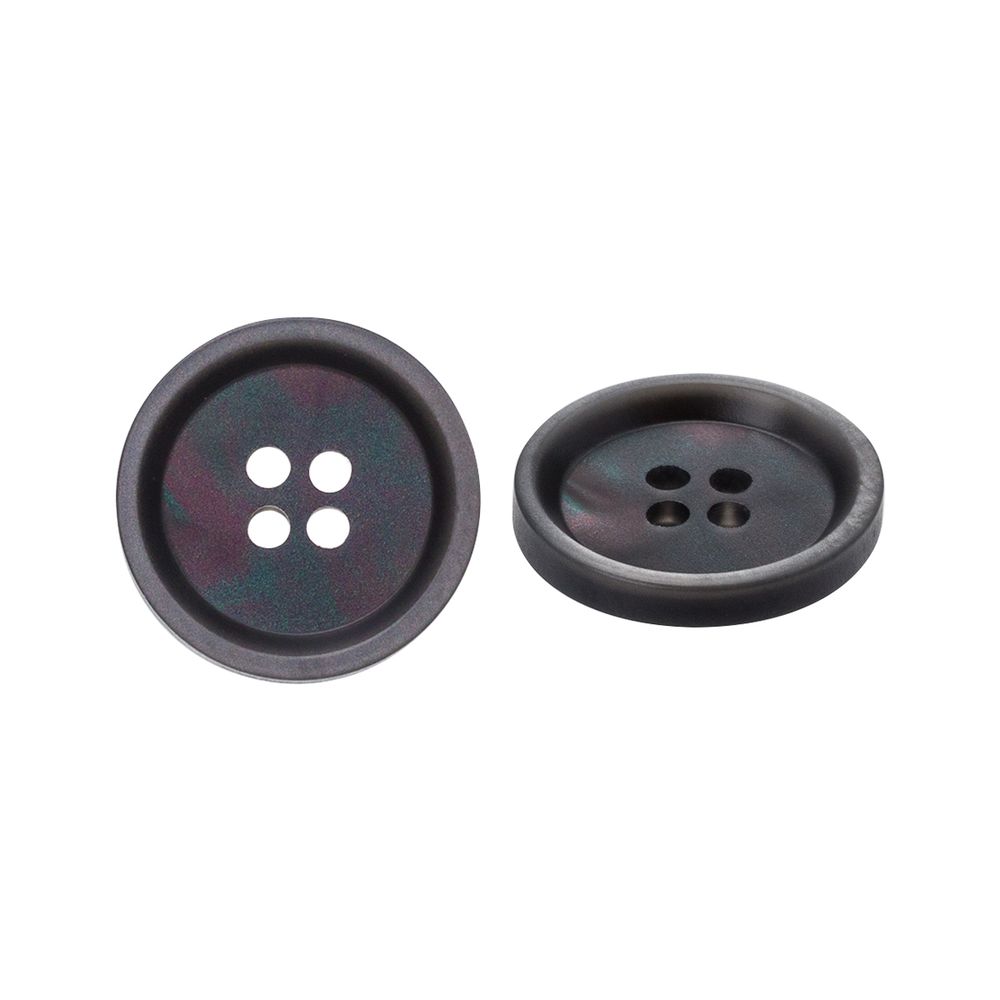 Пуговица 4 прокола 28L = 18 мм, пластик, col.B т. серый, CN2868, 72 шт