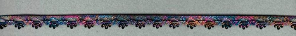 Кружево вязаное (тесьма) 10.0 мм, мультиколор с черным, 30 метров, IEMESA